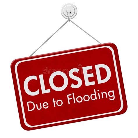 Closed Due To Flooding Sign Stock Photo - Image of weather, delays ...