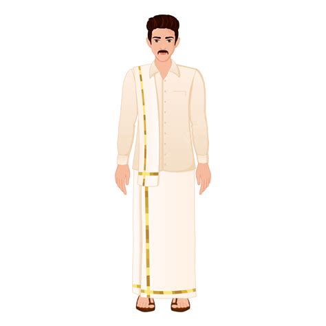 South Indian Man Wearing Veshti Dhoti, South Indian, Indian Dhoti, Silk ...