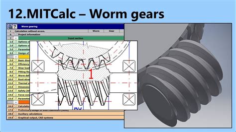 Worm Gear Calculation and Design (MITCalc-12) - YouTube