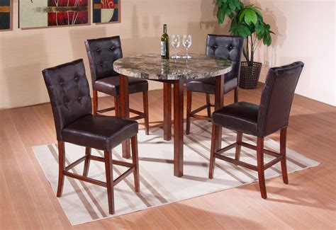 Pilaster Designs - Faux Marble Round Dining Room Kitchen Pub Table & 4 Chairs - Walmart.com ...