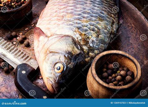 Fresh Raw Fish and Food Ingredients Stock Image - Image of meal ...