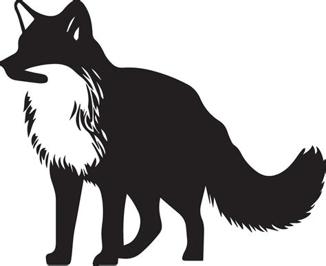 Arctic fox vector silhouette black color 27543079 Vector Art at Vecteezy