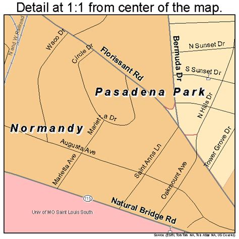 Normandy Missouri Street Map 2952796