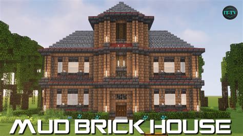 How To Build A MUD BRICK HOUSE In Minecraft - TUTORIAL - YouTube