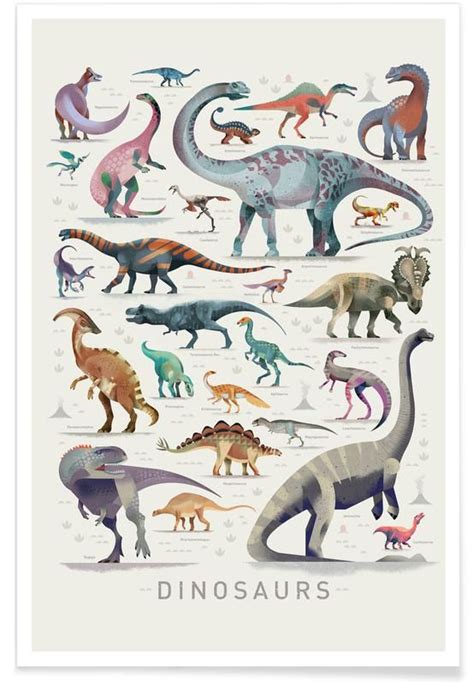 Dinosaurs Poster | JUNIQE Dinosaur Notebook, Kids Bed Linen, Poster ...