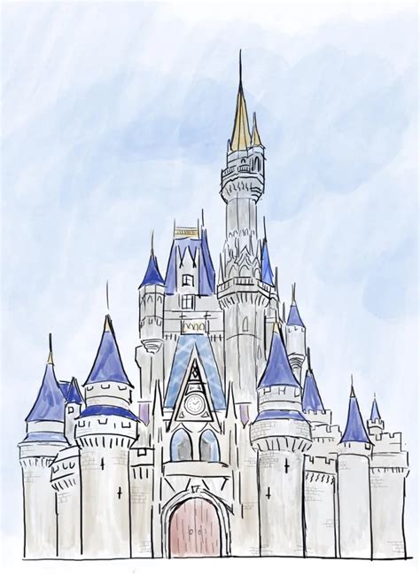 Disney Castle Drawing, Castle Sketch, Disney Castle Tattoo, Tattoo ...