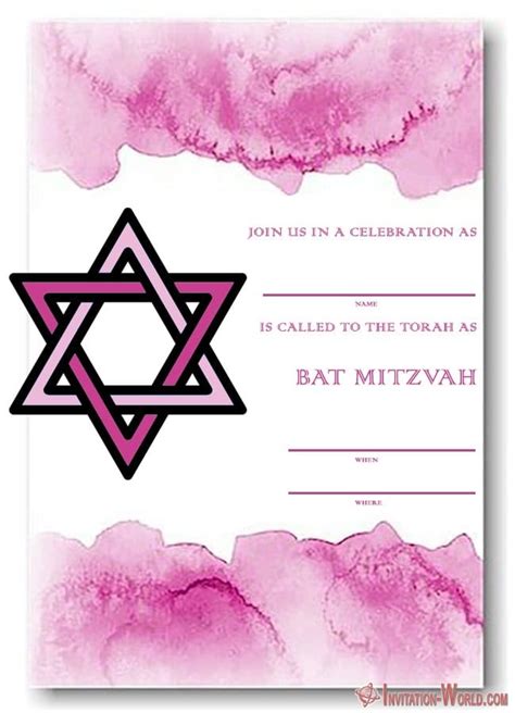 8+ Bat Mitzvah Free Invitation Templates - Invitation World