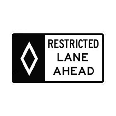 Restricted lane ahead sign road signs decals, decal sticker #8953