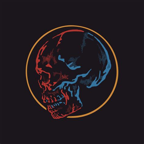 Neon skull hand drawn illustration 13115089 Vector Art at Vecteezy