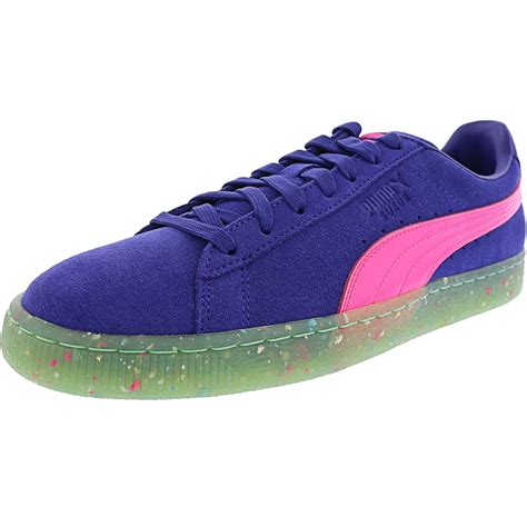 PUMA - Puma Women's Suede Spectrum Blue / Knockout Pink Ankle-High Sneaker - 10.5M - Walmart.com ...