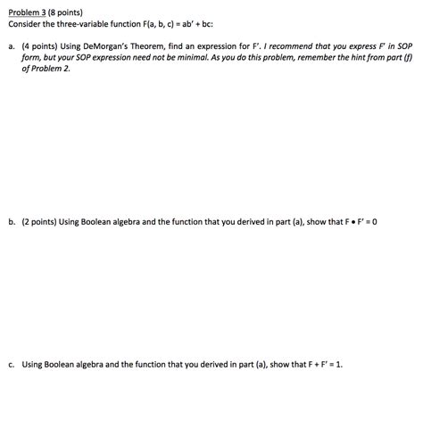 Solved Problem 3 (8 points) Consider the three-variable | Chegg.com