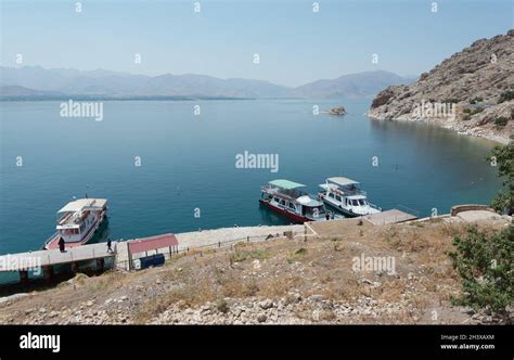 Dock at Akdamar Island in Lake Van, Turkey Stock Photo - Alamy