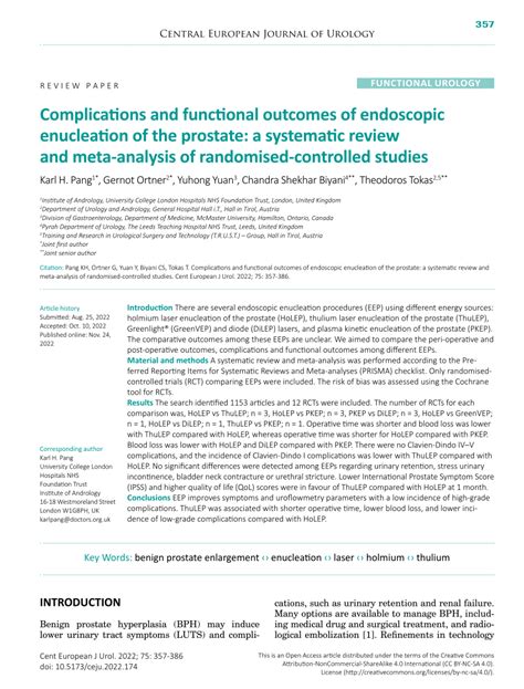 (PDF) Complications and functional outcomes of endoscopic enucleation of the prostate: a ...