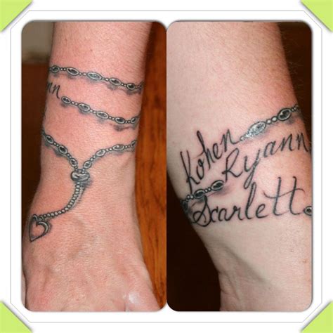 Children's names bracket or anklet tattoo idea | Bracelet tattoos with names, Anklet tattoos ...