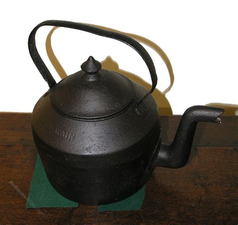 Antiques Atlas - Victorian Cast Iron Kettle By Swan. No. 4 Size.