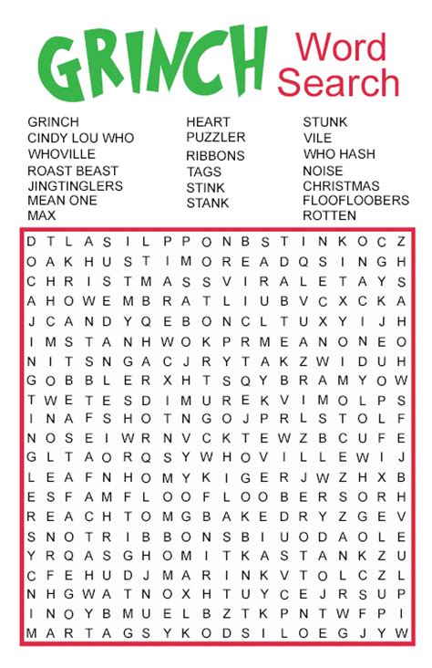 This is a fun Grinch Word Search Game that everyone will love to play! - www.michellejdesigns ...