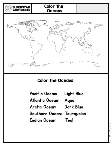 Seven Continents & Oceans Worksheets - Superstar Worksheets