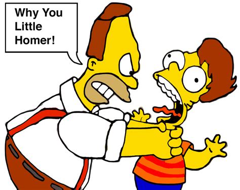 Abe Simpson strangling young Homer Simpson by Darthranner83 on DeviantArt