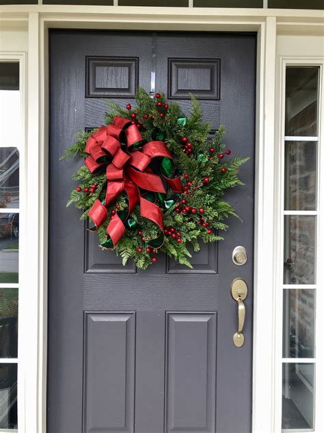 Christmas Door Wreath With Lights