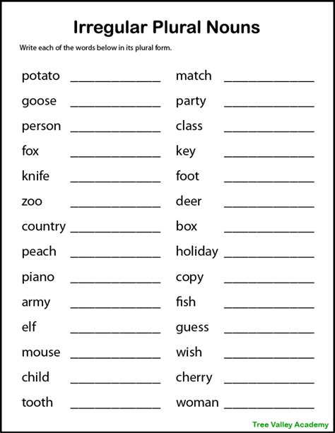 plural nouns worksheets for grade 2 k5 learning - printable plural nouns worksheets for kids ...