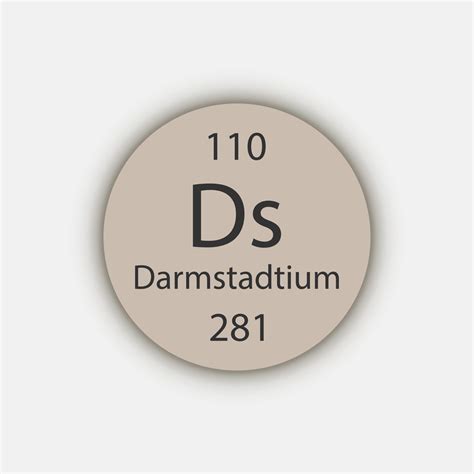 Darmstadtium symbol. Chemical element of the periodic table. Vector ...