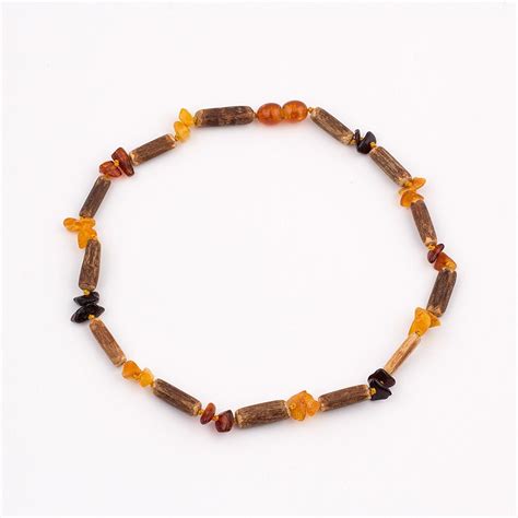 Natural Amber Baby Teething Necklace with Polished Chips Beads