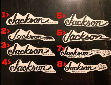 Jackson USA Guitar Headstock Logo Decal Multi Rhoads Collen | Etsy