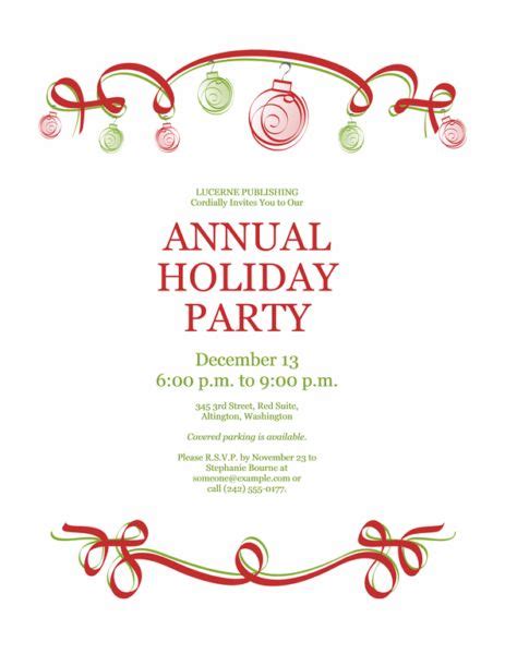 Free Holiday Luncheon Invitations Template | Christmas party invitations free, Holiday party ...