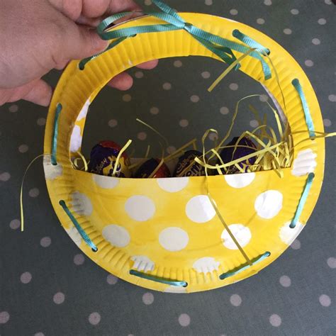 How to Make a Paper Plate Easter Basket - Blissful Domestication