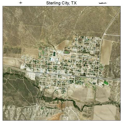 Aerial Photography Map of Sterling City, TX Texas