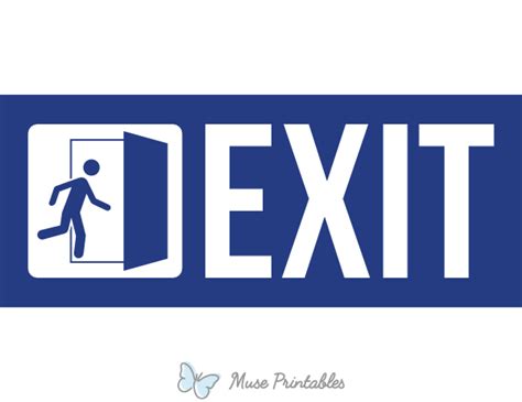 Printable Blue Exit Sign