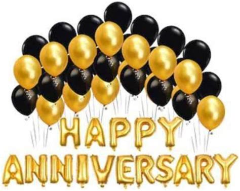 Flipkart.com | deepak enterprises Solid Golden Happy Anniversary Foil with Gold and Black ...