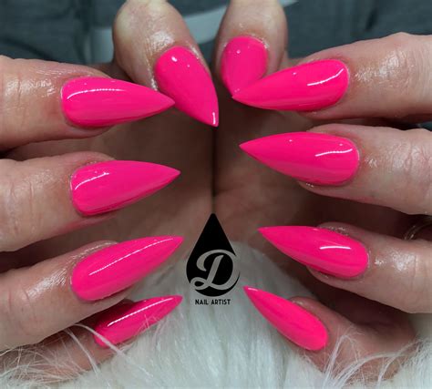 HOT Pink Nails | Hot pink nails, Pink nails, Neon nails