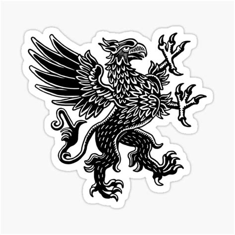 "Griffin - Black and White" Sticker by Artberry | Redbubble