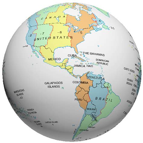 Central America Time Zone Globe