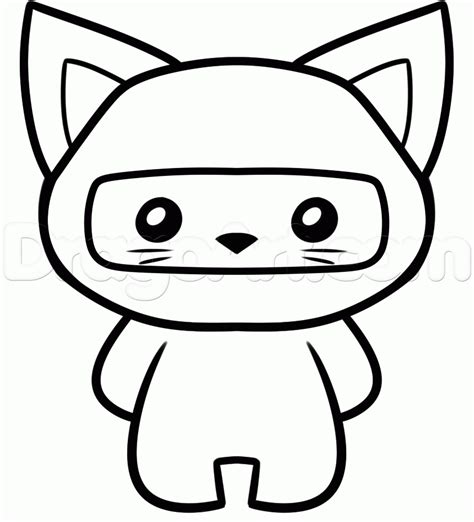 How to Draw a Ninja Cat, Step by Step, Cartoon Animals, Animals ...