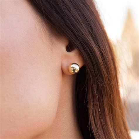 Ball Earrings Gold Ball Earrings Gold Stud Earrings Ball - Etsy