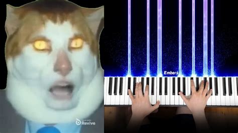 Monday Left Me Broken Cat Meme on Piano - YouTube