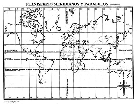 Planisferio con coordenadas geográficas para imprimir - Imagui