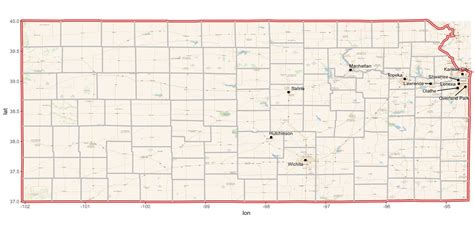 r - Maps of single US state illustrating state border, county borders ...