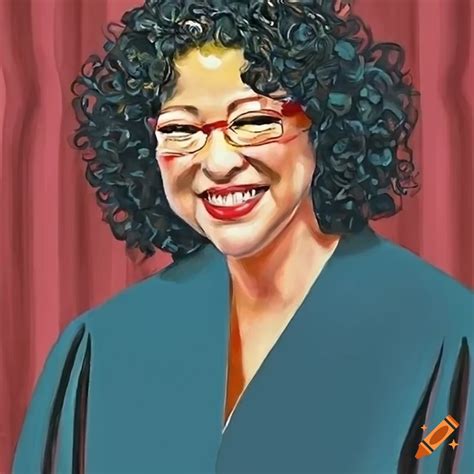 Retro illustration of sonia sotomayor, supreme court judge on Craiyon