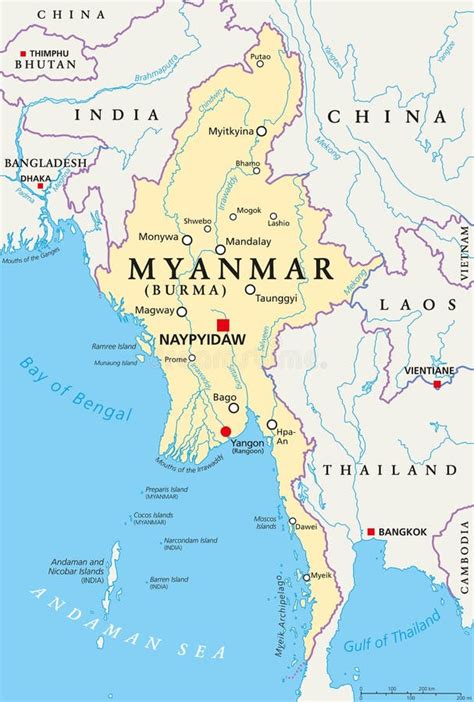 Free Download Hd Asia Myanmar Political Map Myanmar Burma Political Map ...