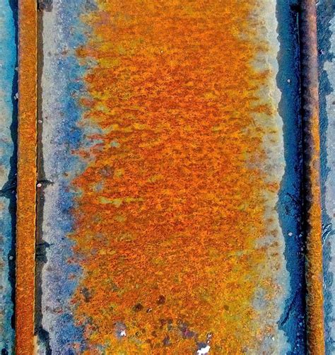 Free Images : structure, texture, leaf, wall, rust, orange, color, autumn, metal, blue, yellow ...