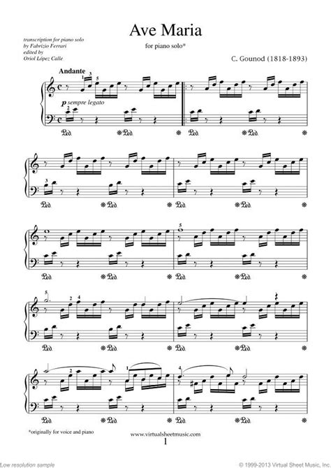 Gounod ave maria sheet music for piano solo pdf interactive – Artofit