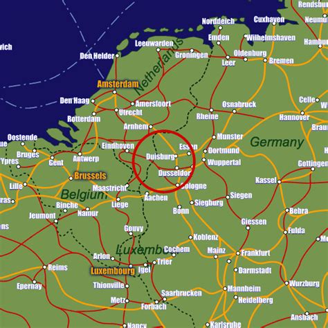 Duisburg Rail Maps and Stations from European Rail Guide