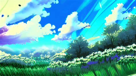 Pastel Sky Nature Scenery Anime Art Style · Creative Fabrica