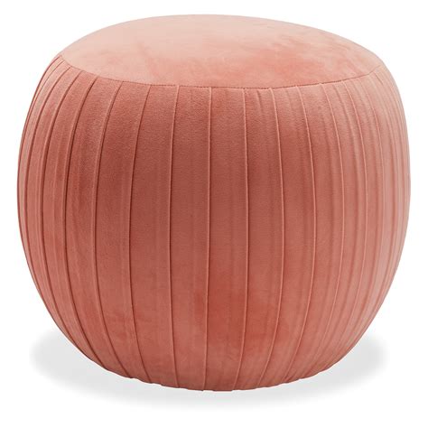 Velvet Pleated Round Pouf Ottoman, Multiple Colors by Drew Barrymore ...