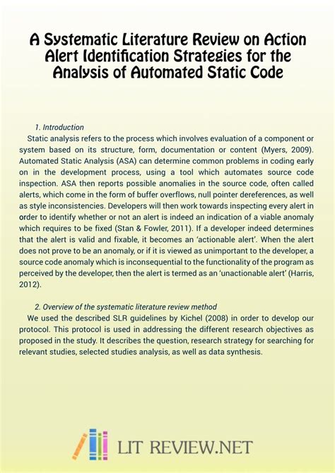 Systematic Literature Review Sample