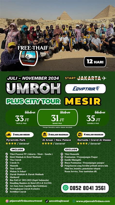 Harga Umroh Plus Mesir September 2024 Murah Jannah Firdaus