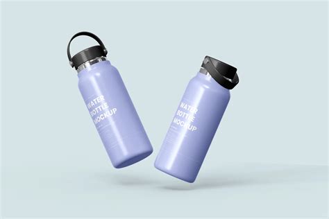 Aluminum Water Bottle Mockups - Mockup Free